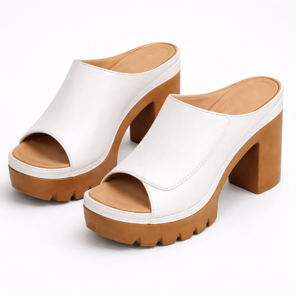 Mizella | Leather Platform Wedge Heels