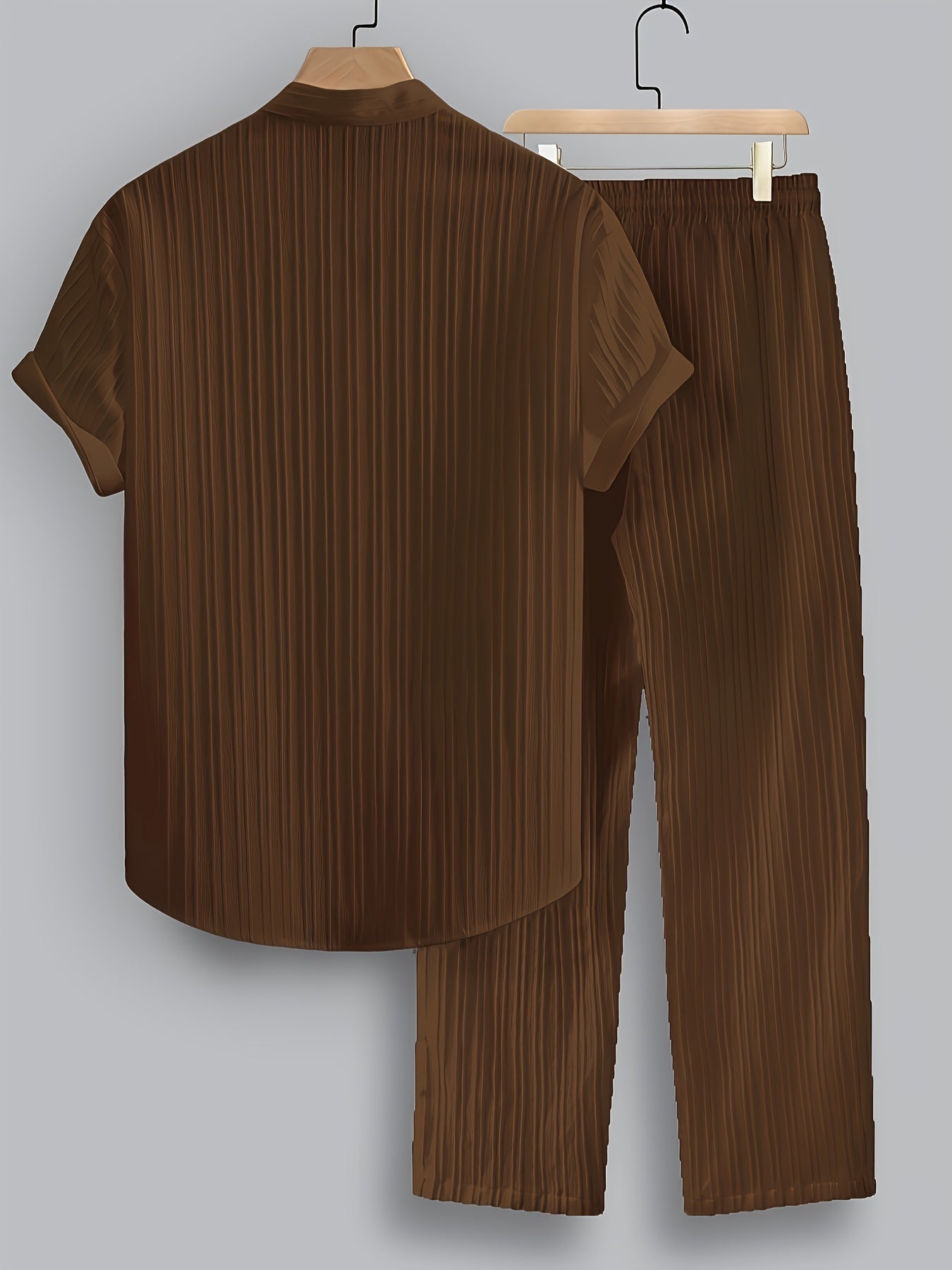 Grant | Men's Pleated Stand Collar Two-Piece Set
