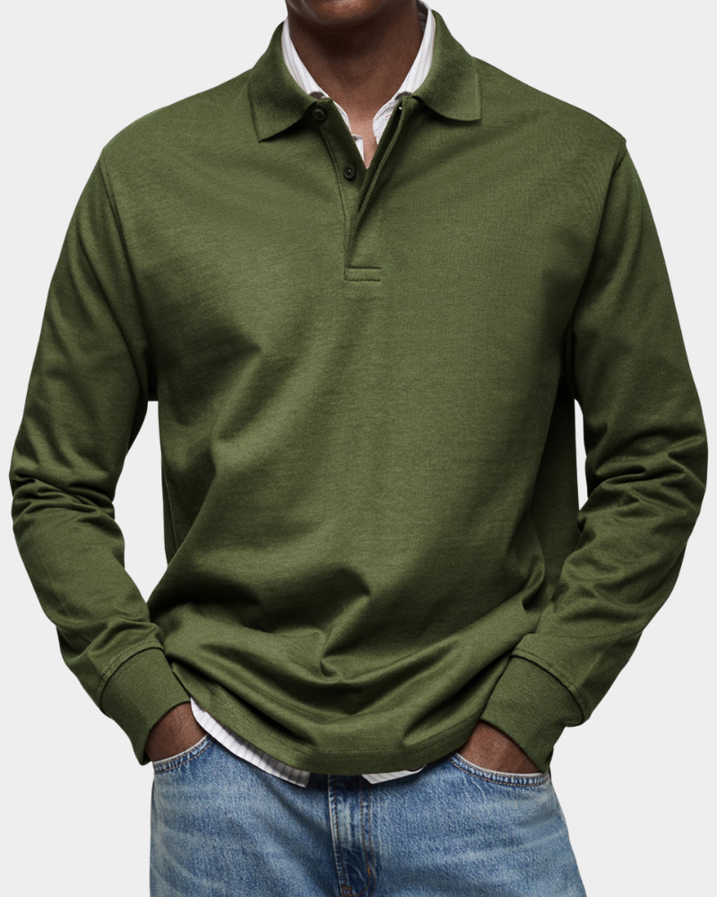 Jeffrey | Men's Classic Long Sleeve Polo Shirt