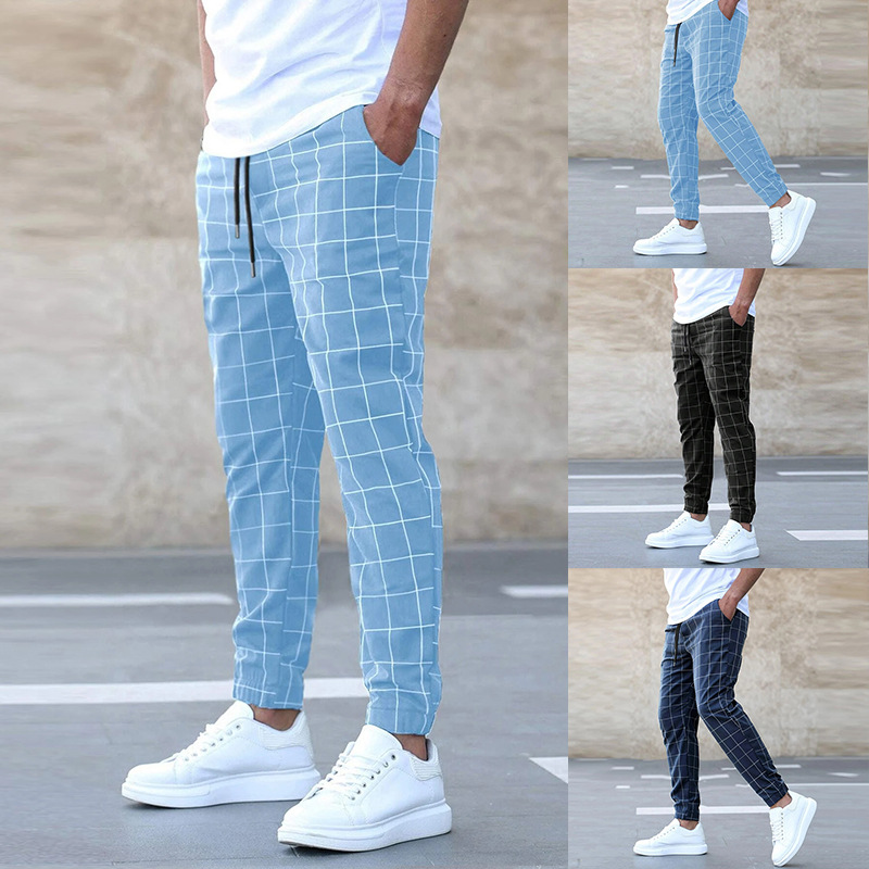 Joseph | Men's Slim Jogger Pants with Grid Pattern