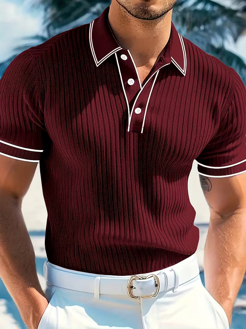 Ian | Men's Colour-Blocked Polo Shirt — Smart Casual