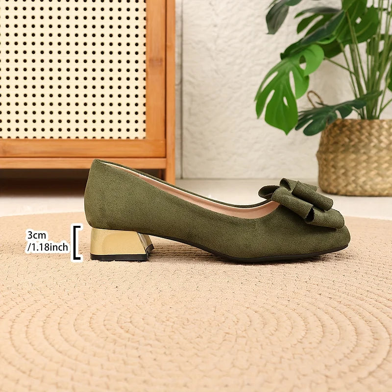 Gloria | Bow Block Heel Pumps