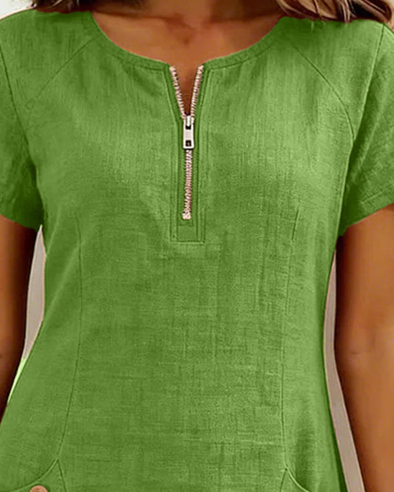 Camryn | Cotton Zip-Pocket Dress
