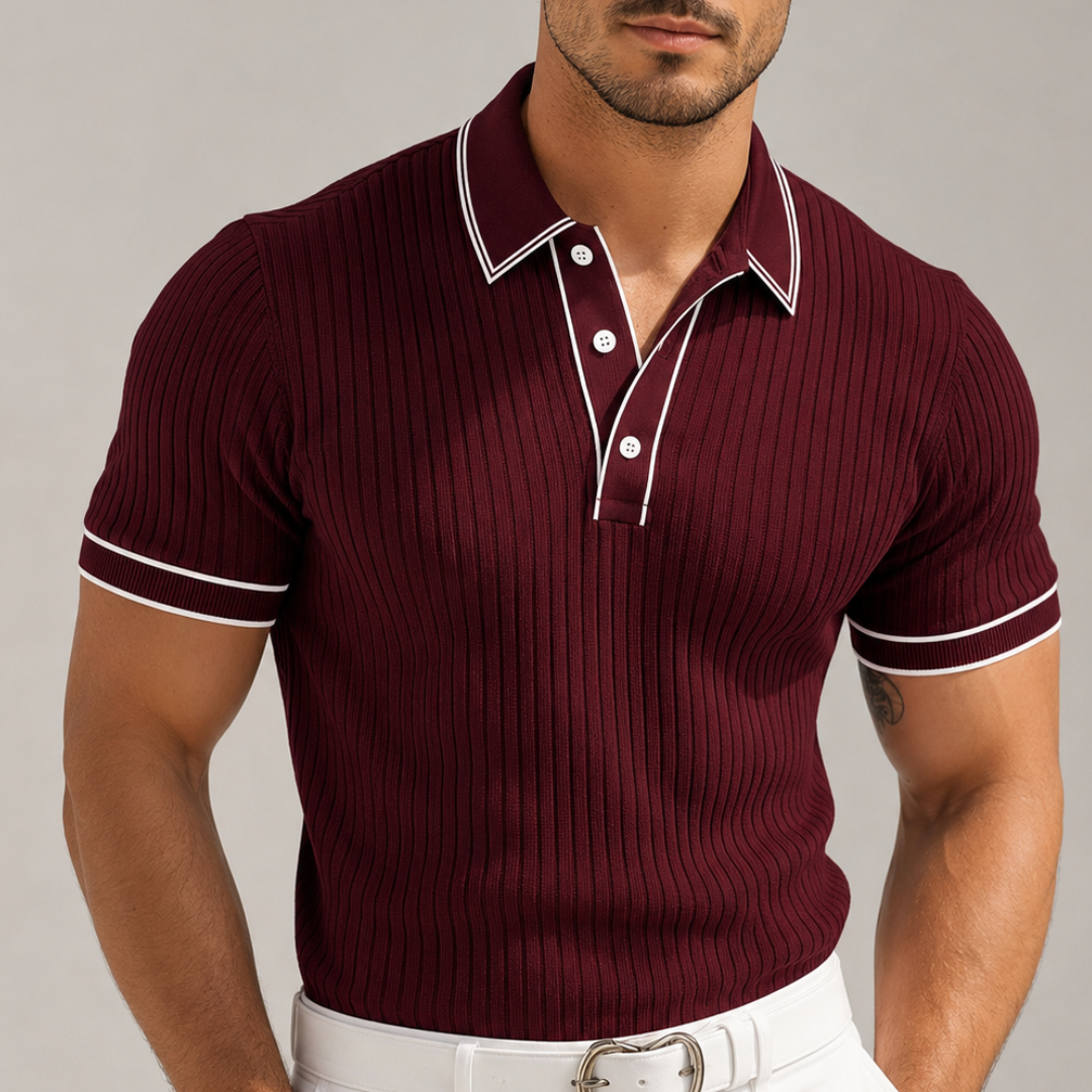 Ian | Men's Colour-Blocked Polo Shirt — Smart Casual
