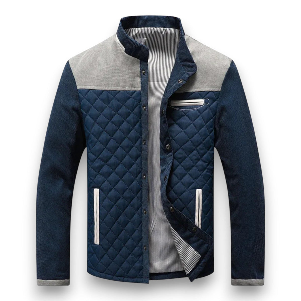 Ivan | Quilted Jacket with Contrast Shoulder Panel