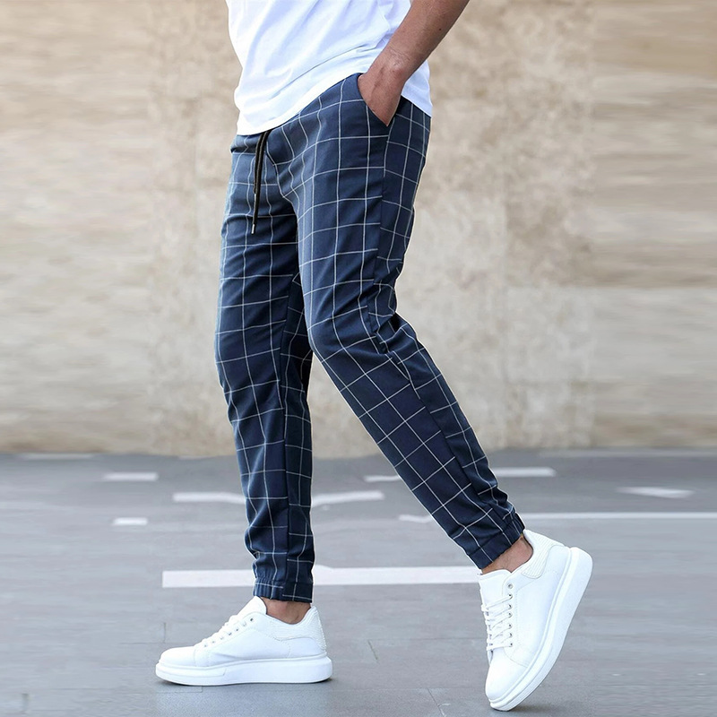 Joseph | Men's Slim Jogger Pants with Grid Pattern