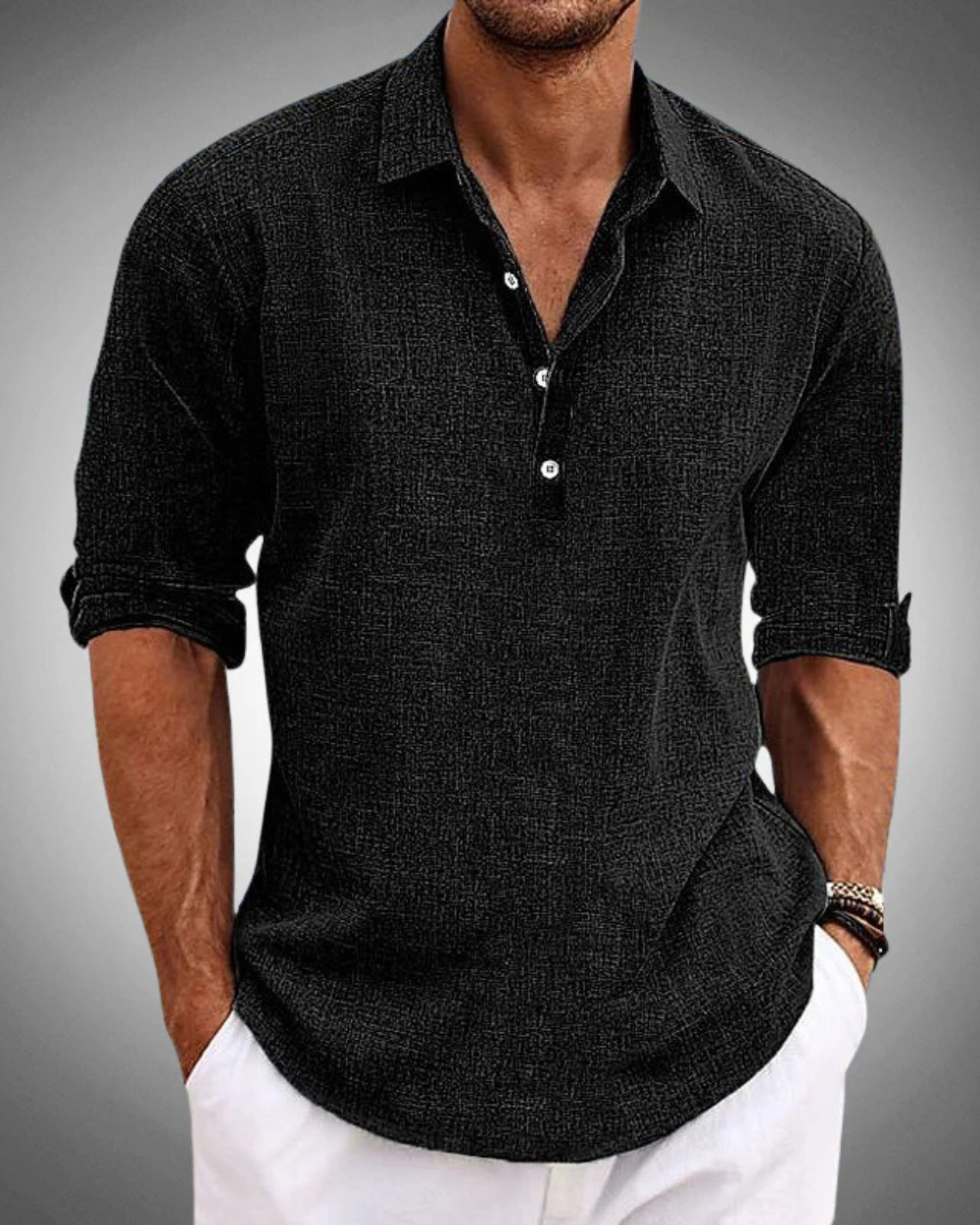 Evan | Men’s Classic Button-Front Shirt — Polished Fit
