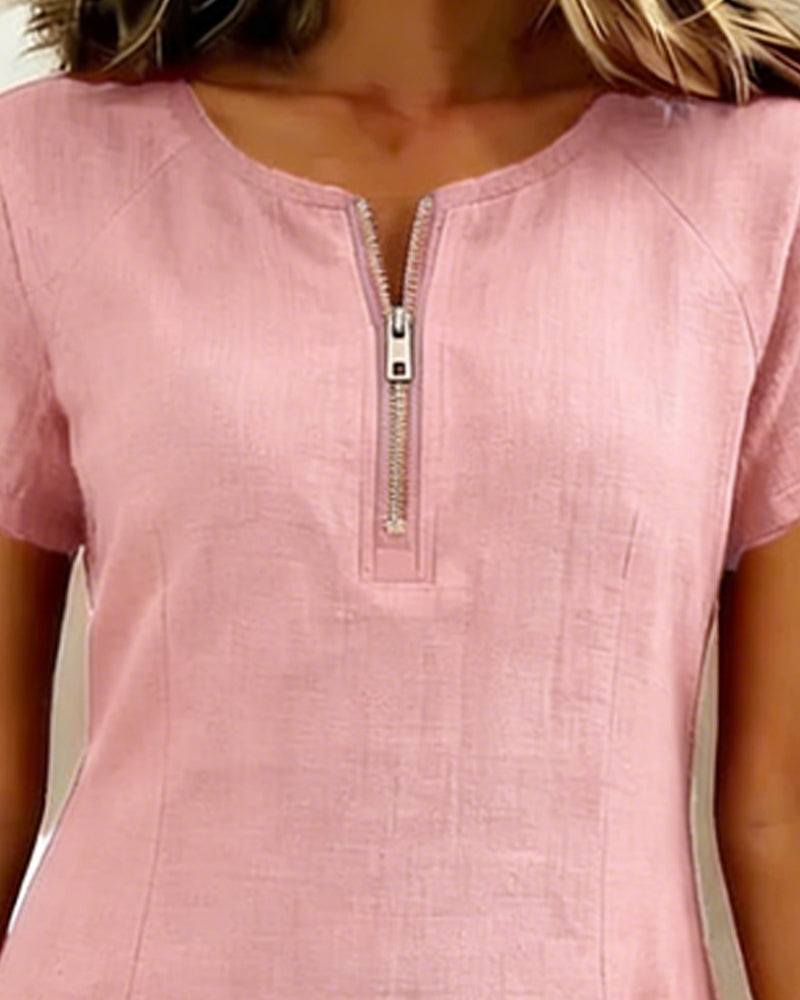 Camryn | Cotton Zip-Pocket Dress