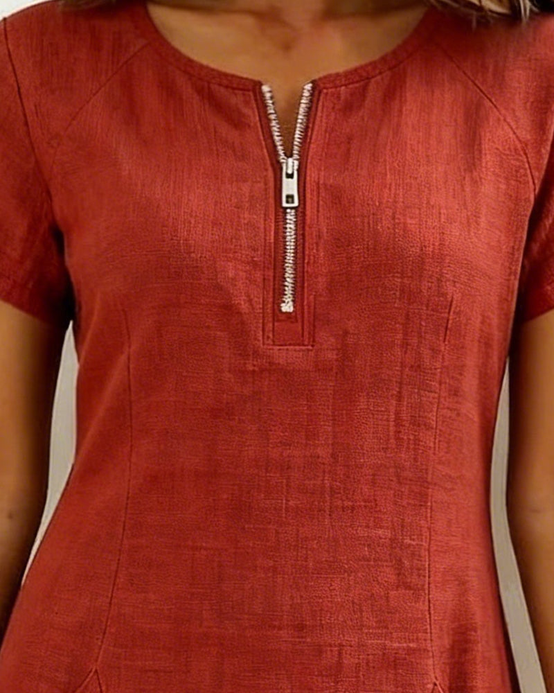 Camryn | Cotton Zip-Pocket Dress