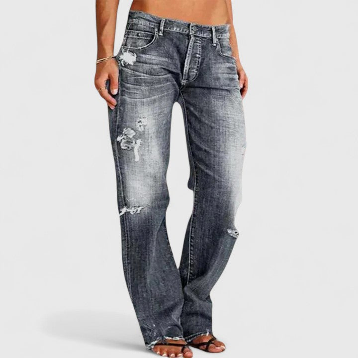 Emma | Stylish Rugged Wide-Leg Cotton Jeans