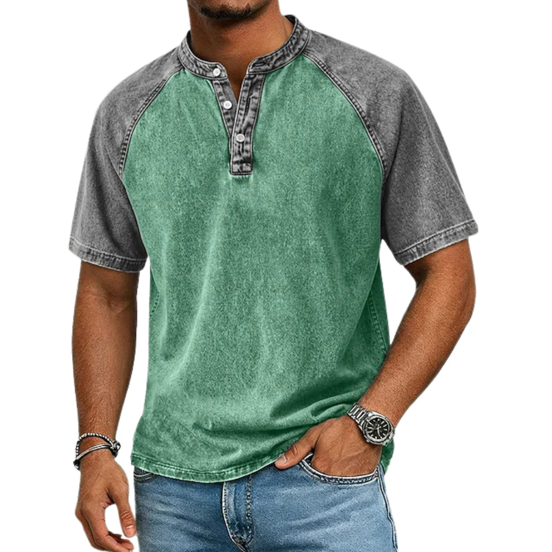 Paul | Vintage Two-Tone Henley Shirt
