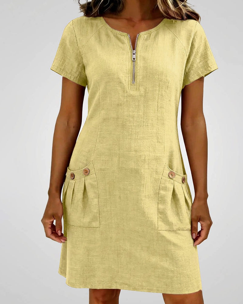 Camryn | Cotton Zip-Pocket Dress