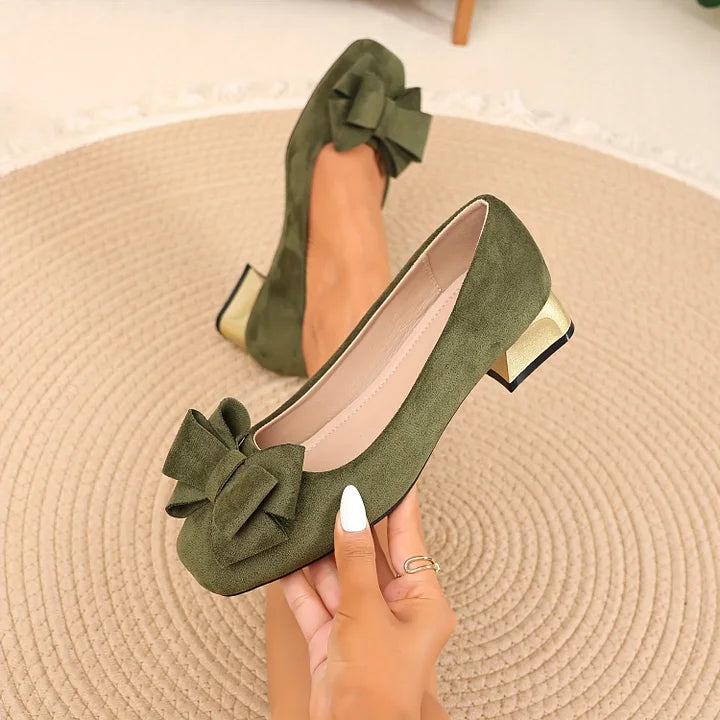 Gloria | Bow Block Heel Pumps