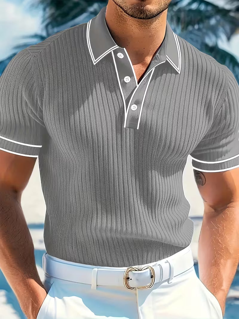 Ian | Men's Colour-Blocked Polo Shirt — Smart Casual
