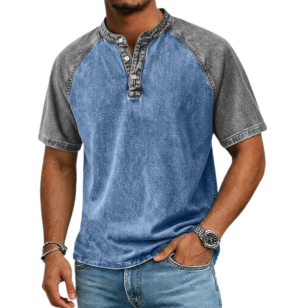 Paul | Vintage Two-Tone Henley Shirt