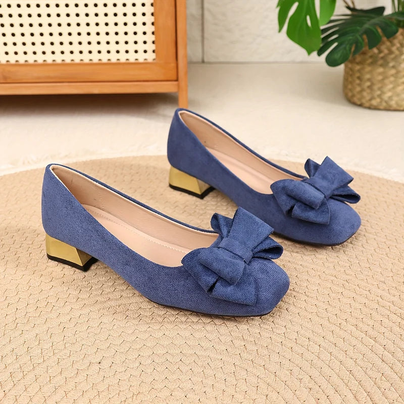 Gloria | Bow Block Heel Pumps