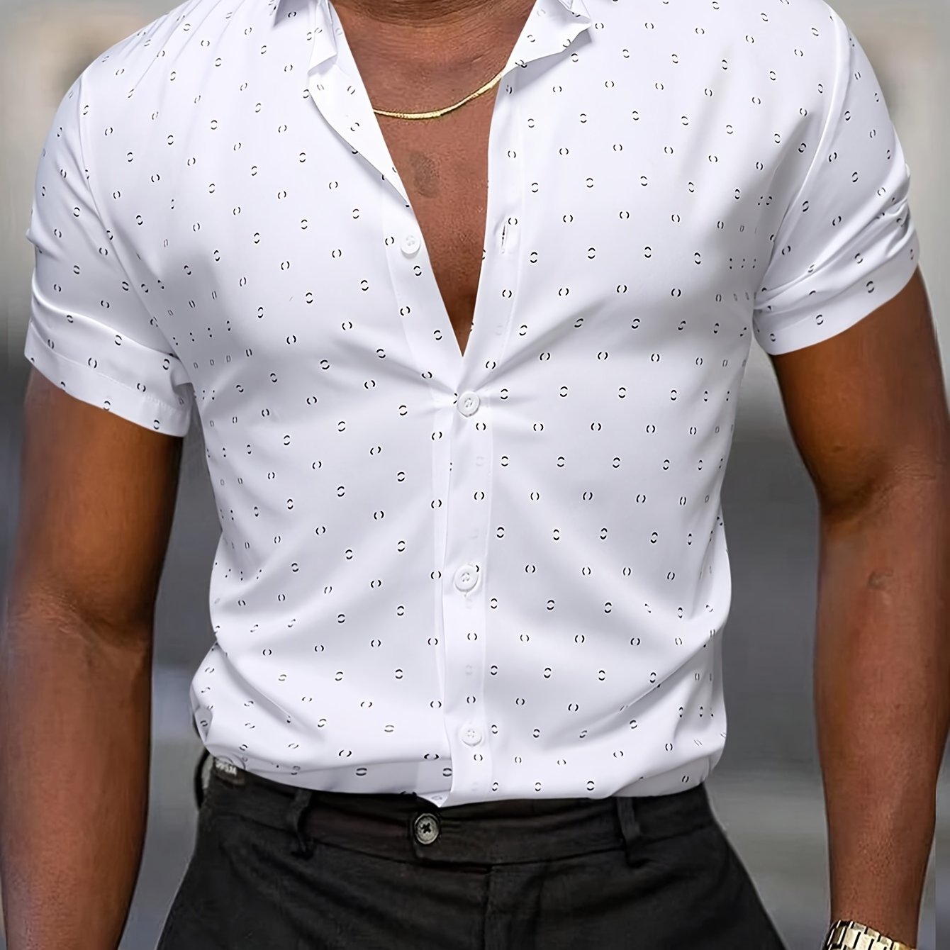 Aaron | Printed Short Sleeve Shirt for Tailored Summer Style