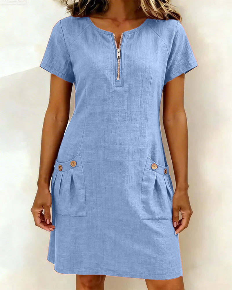 Camryn | Cotton Zip-Pocket Dress