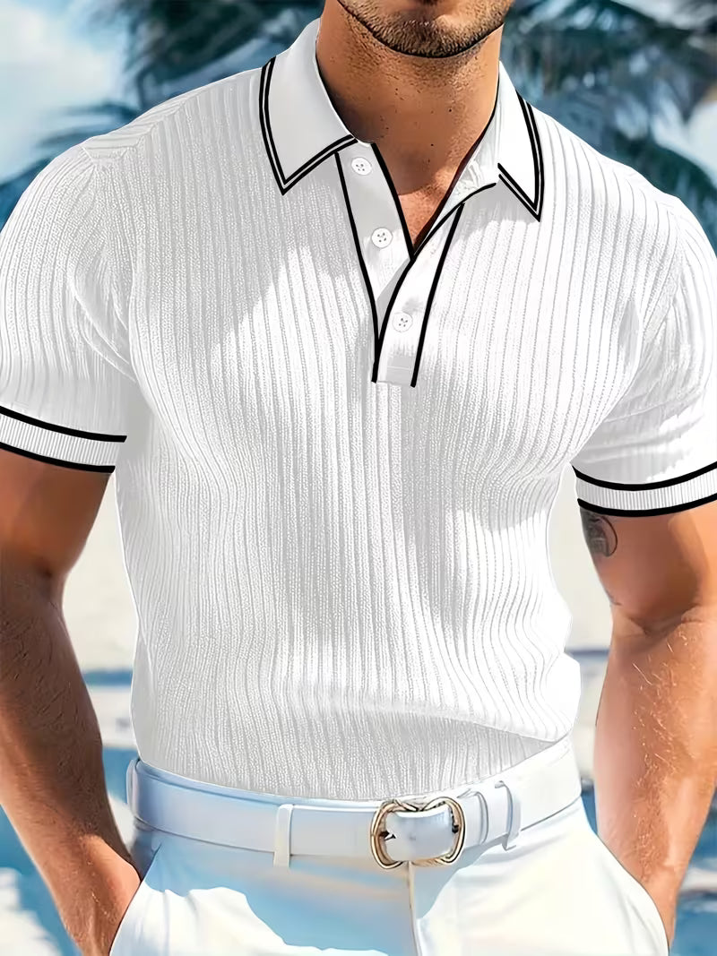Ian | Men's Colour-Blocked Polo Shirt — Smart Casual