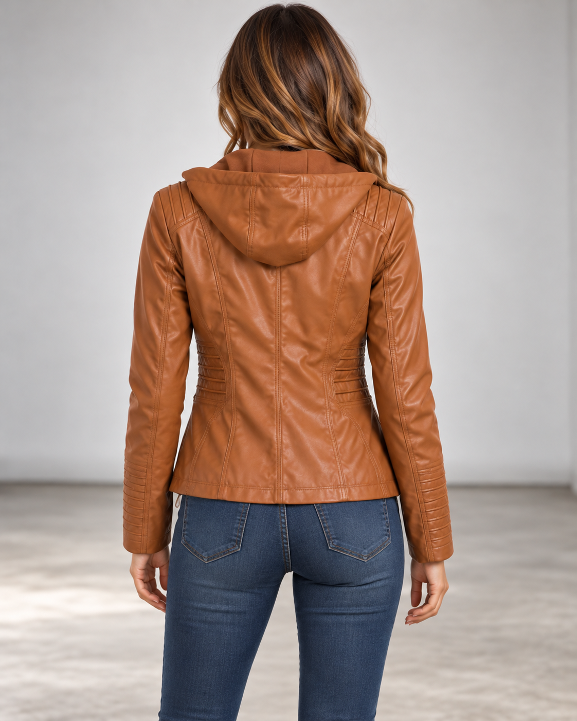 Paige | Hooded Moto Jacket with Zip Pockets