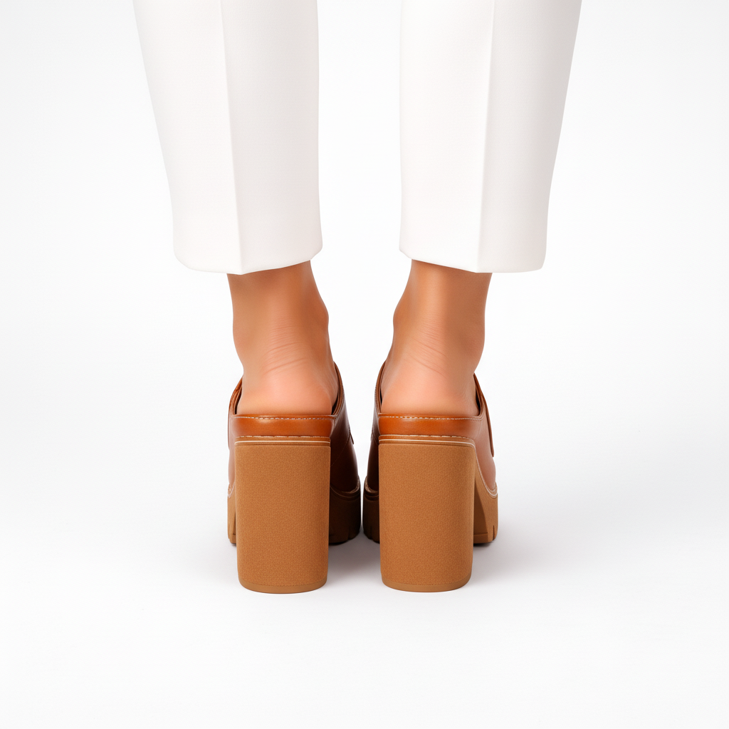 Mizella | Leather Platform Wedge Heels