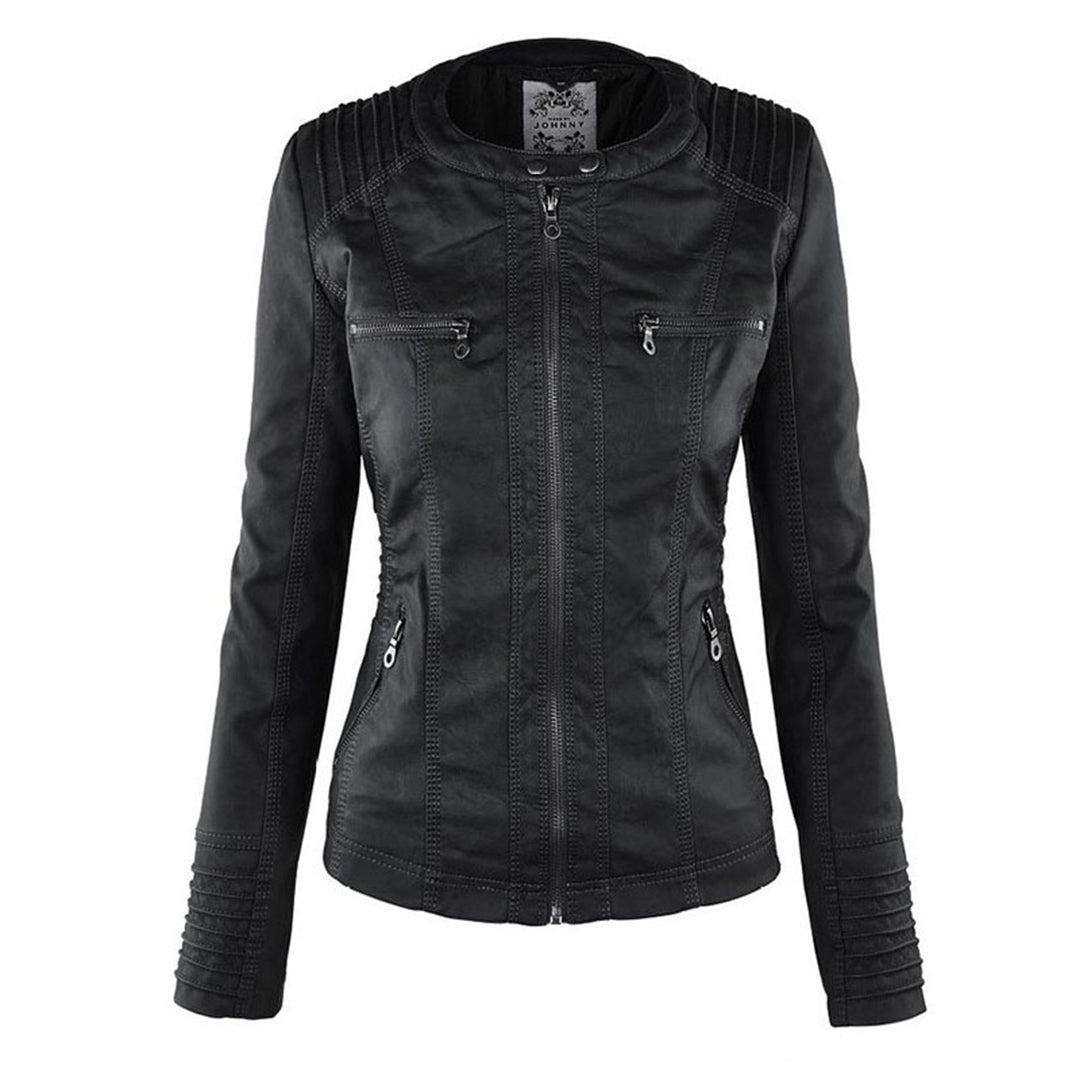 Paige | Hooded Moto Jacket with Zip Pockets