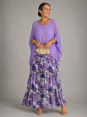 Purple with flowers