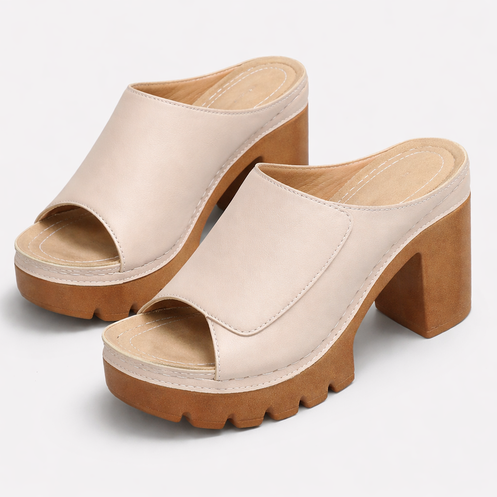 Mizella | Leather Platform Wedge Heels