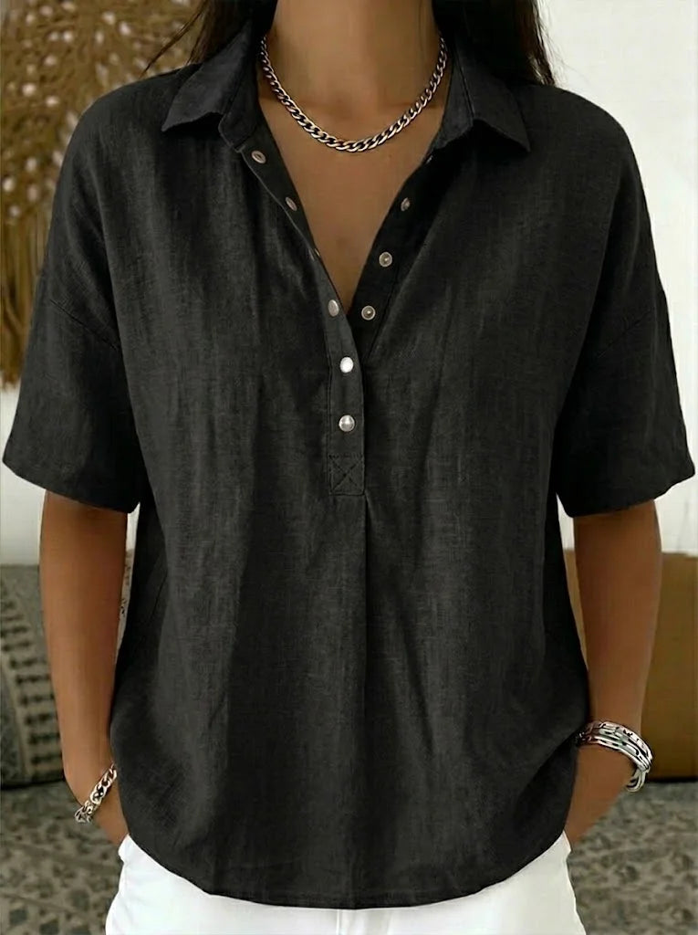 Helena | Elegant Linen Lightweight Blouse