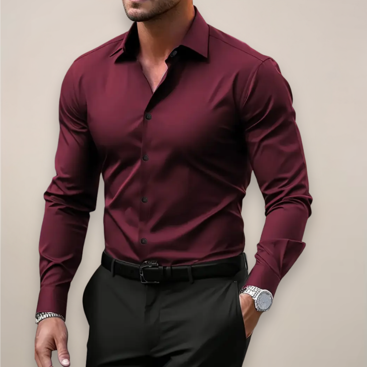 Gerald | Men's Smart Casual Long Sleeve Shirt — Versatile Fit