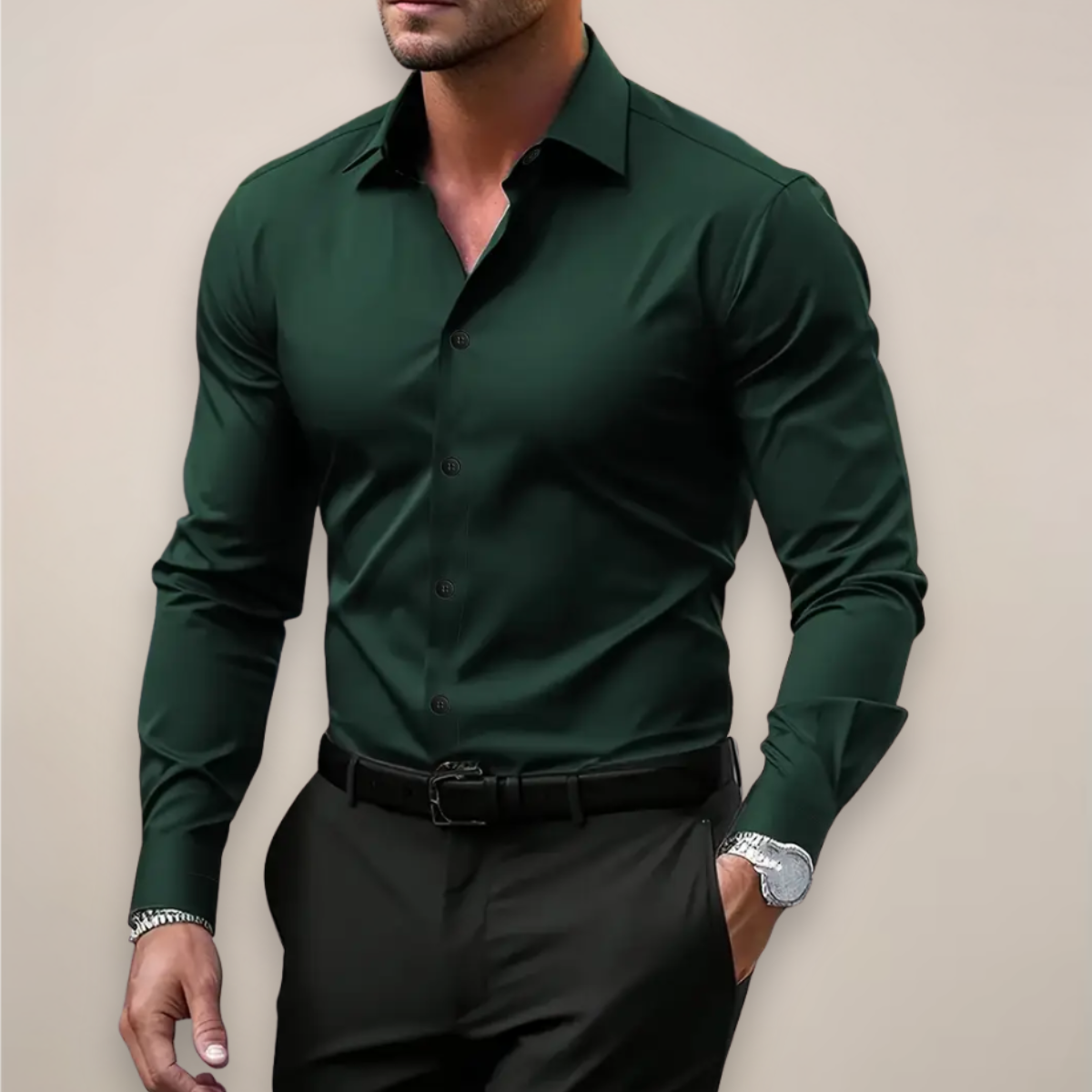 Gerald | Men's Smart Casual Long Sleeve Shirt — Versatile Fit