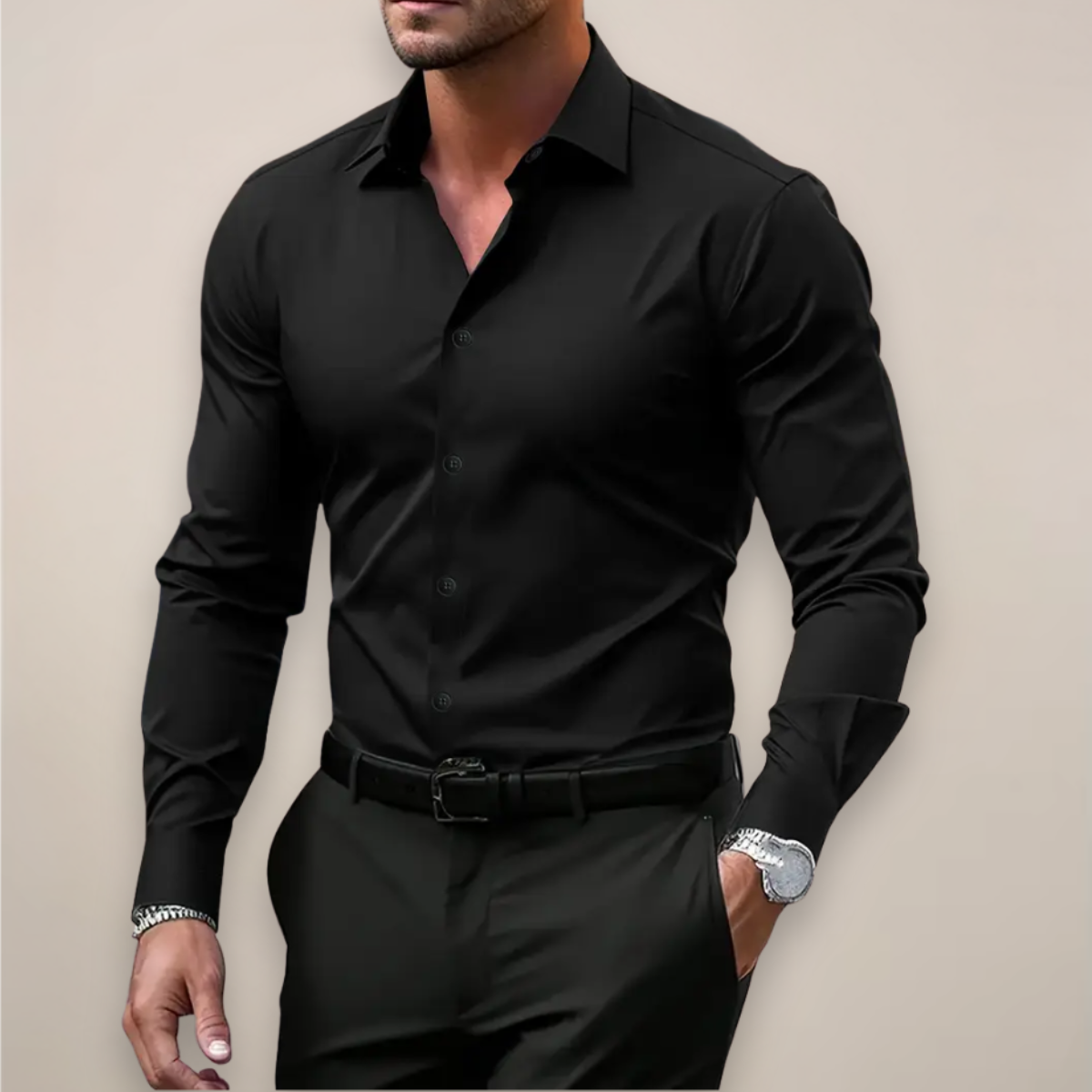 Gerald | Men's Smart Casual Long Sleeve Shirt — Versatile Fit
