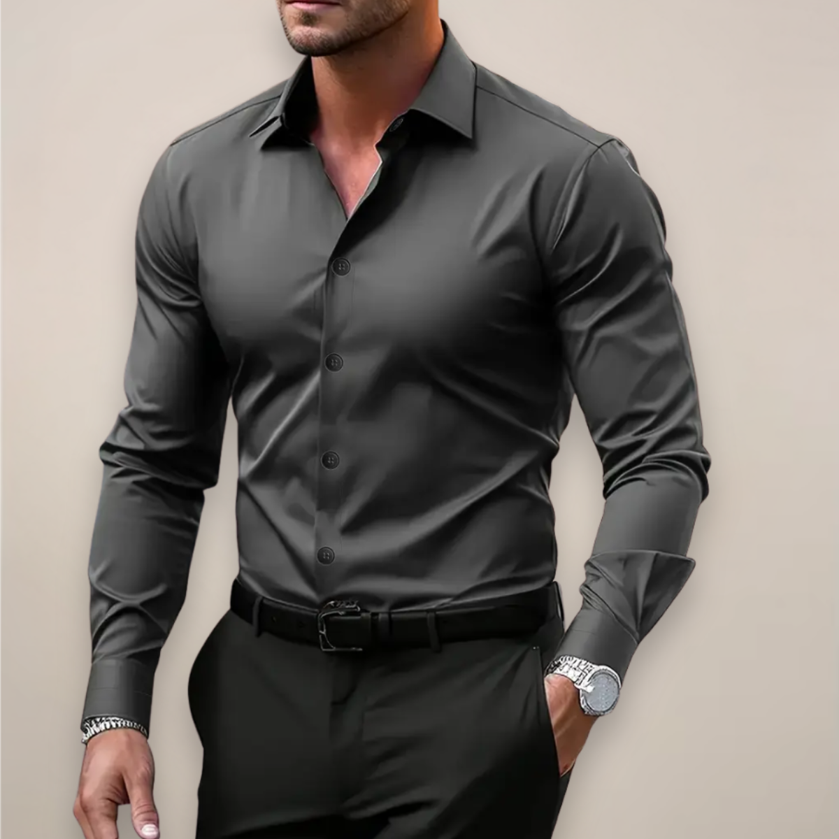 Gerald | Men's Smart Casual Long Sleeve Shirt — Versatile Fit
