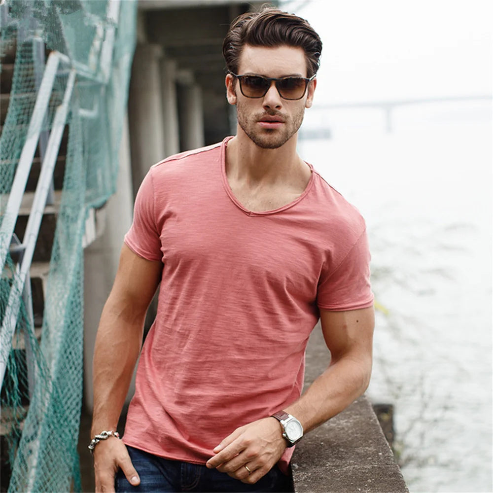 Winslow | Men's Soft V-Neck Tee — Slim Tailored Fit