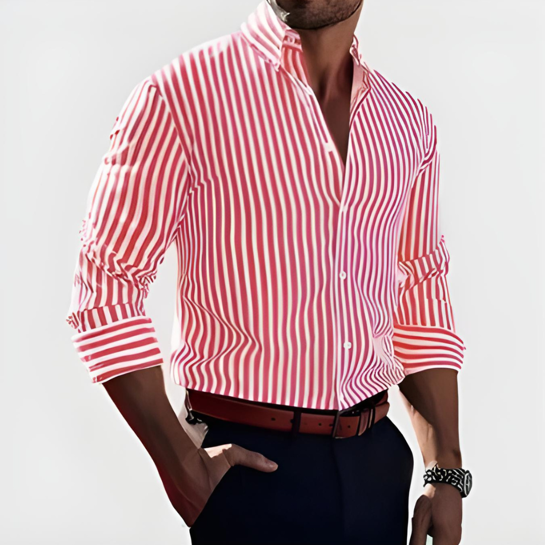 Stefano | Men's Striped Fitted Shirt — Smart Casual