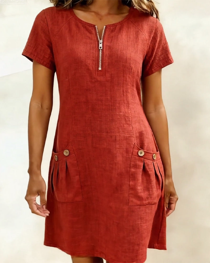 Camryn | Cotton Zip-Pocket Dress