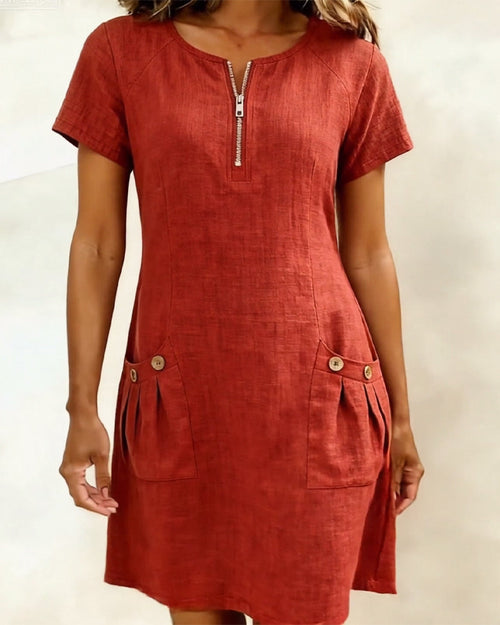 Camryn | Cotton Zip-Pocket Dress