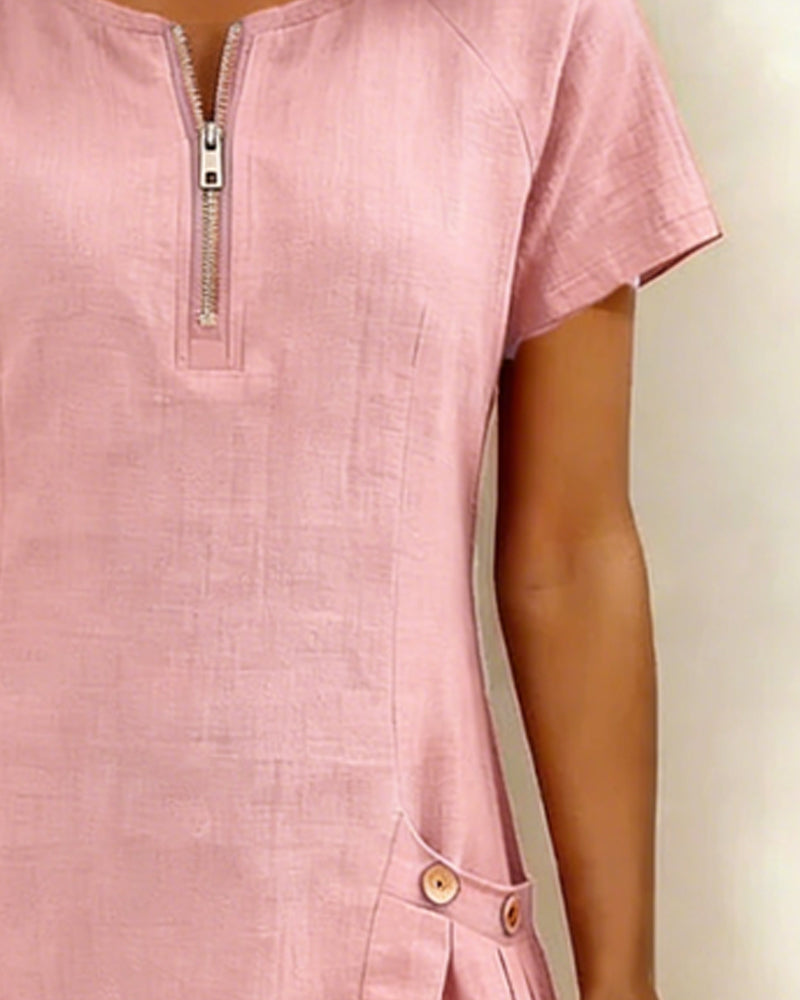 Camryn | Cotton Zip-Pocket Dress