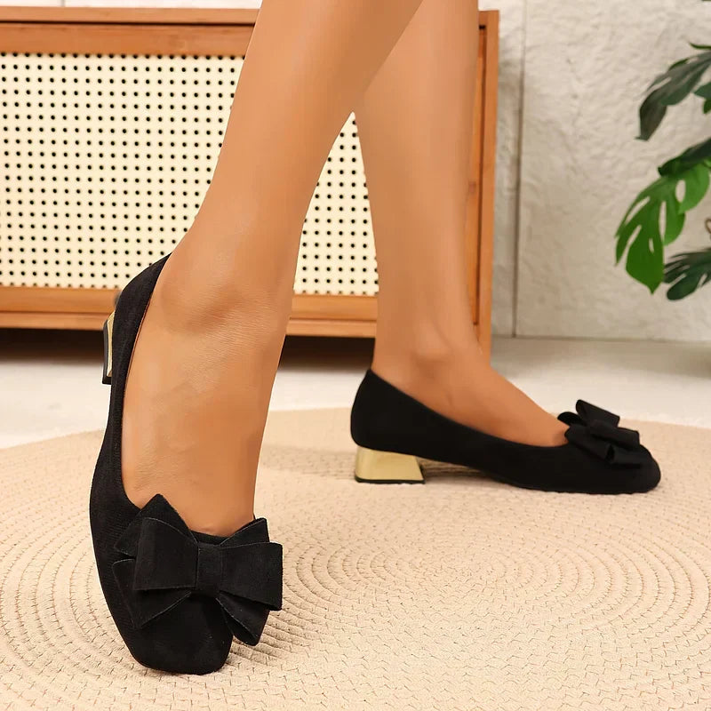 Gloria | Bow Block Heel Pumps
