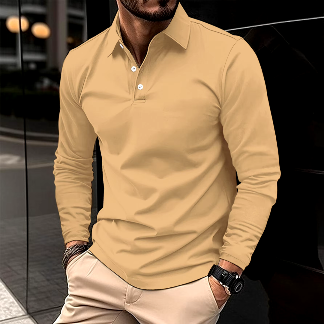 Luca | Men's Classic Long-Sleeve Polo Shirt — Relaxed Fit