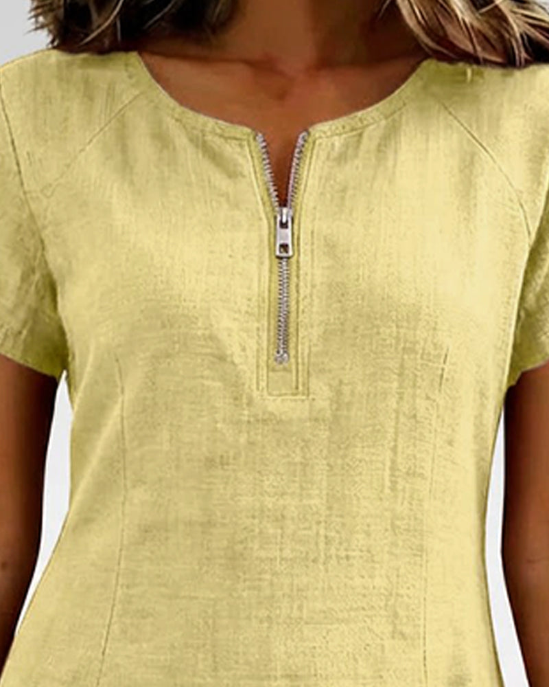 Camryn | Cotton Zip-Pocket Dress