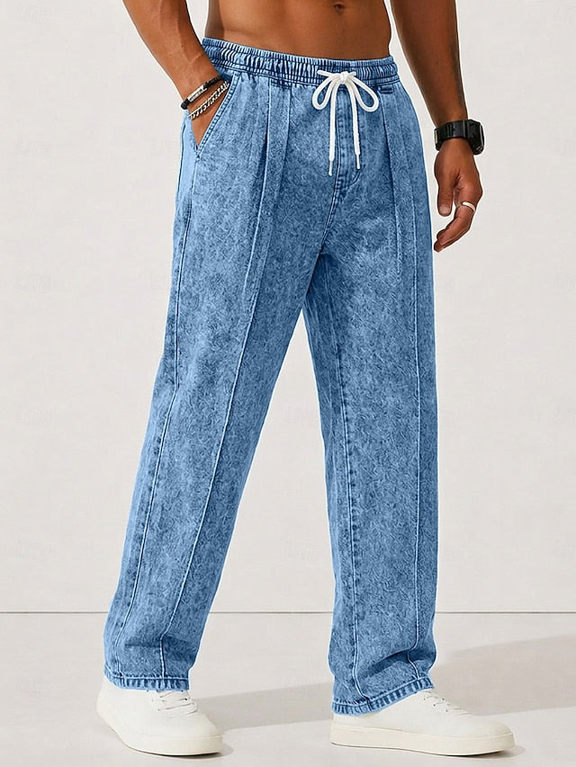 Gavin | Men's Washed Cotton Drawstring Trousers