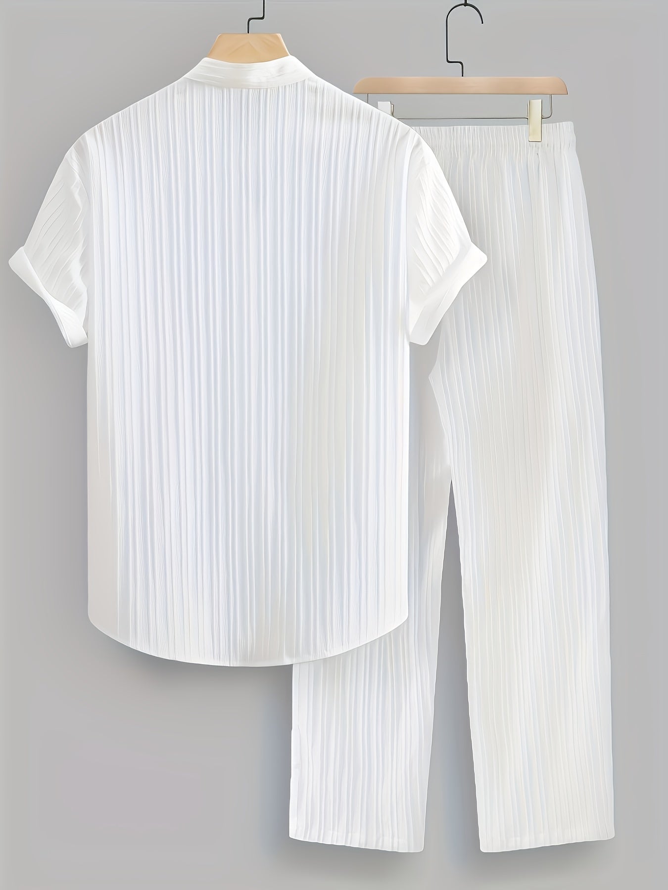 Grant | Men's Pleated Stand Collar Two-Piece Set