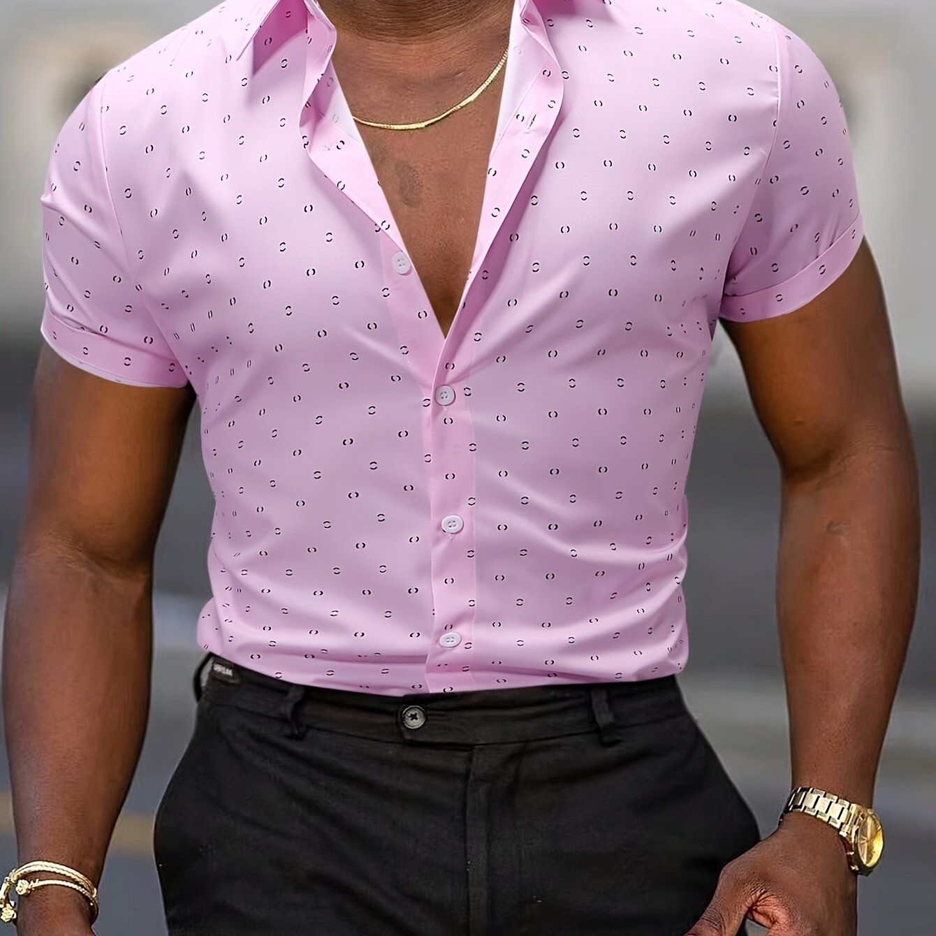 Aaron | Printed Short Sleeve Shirt for Tailored Summer Style