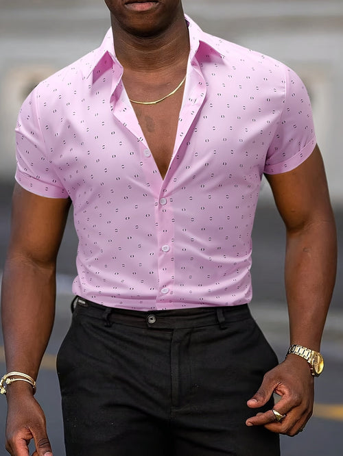 Aaron | Printed Short Sleeve Shirt for Tailored Summer Style