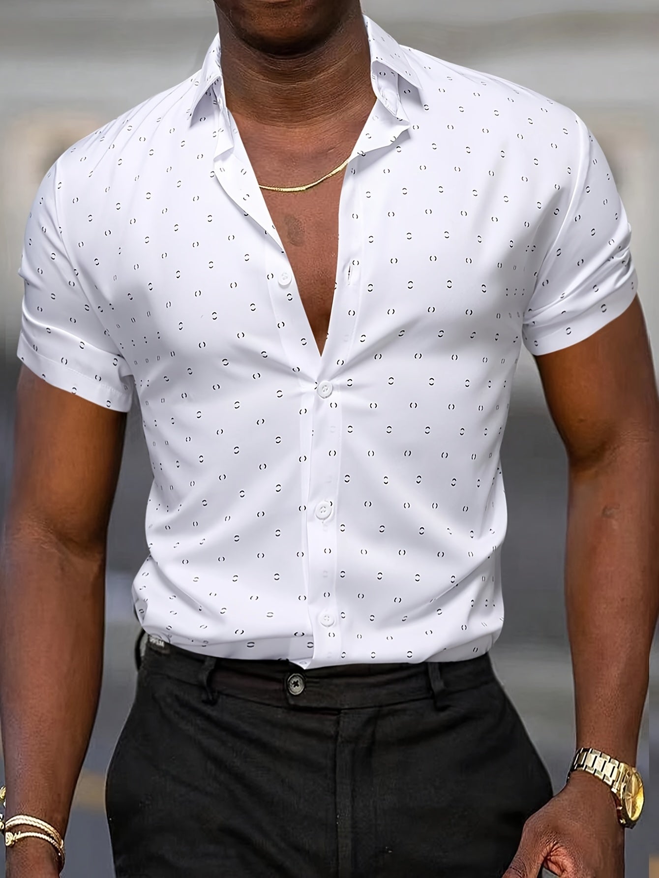 Aaron | Printed Short Sleeve Shirt for Tailored Summer Style