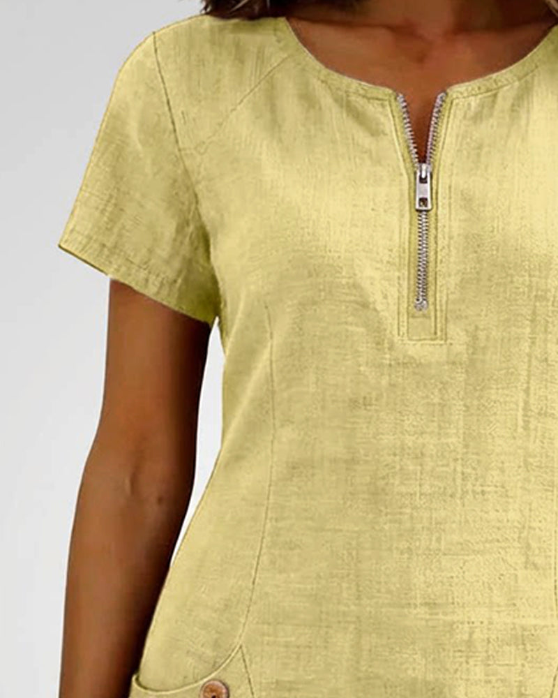 Camryn | Cotton Zip-Pocket Dress