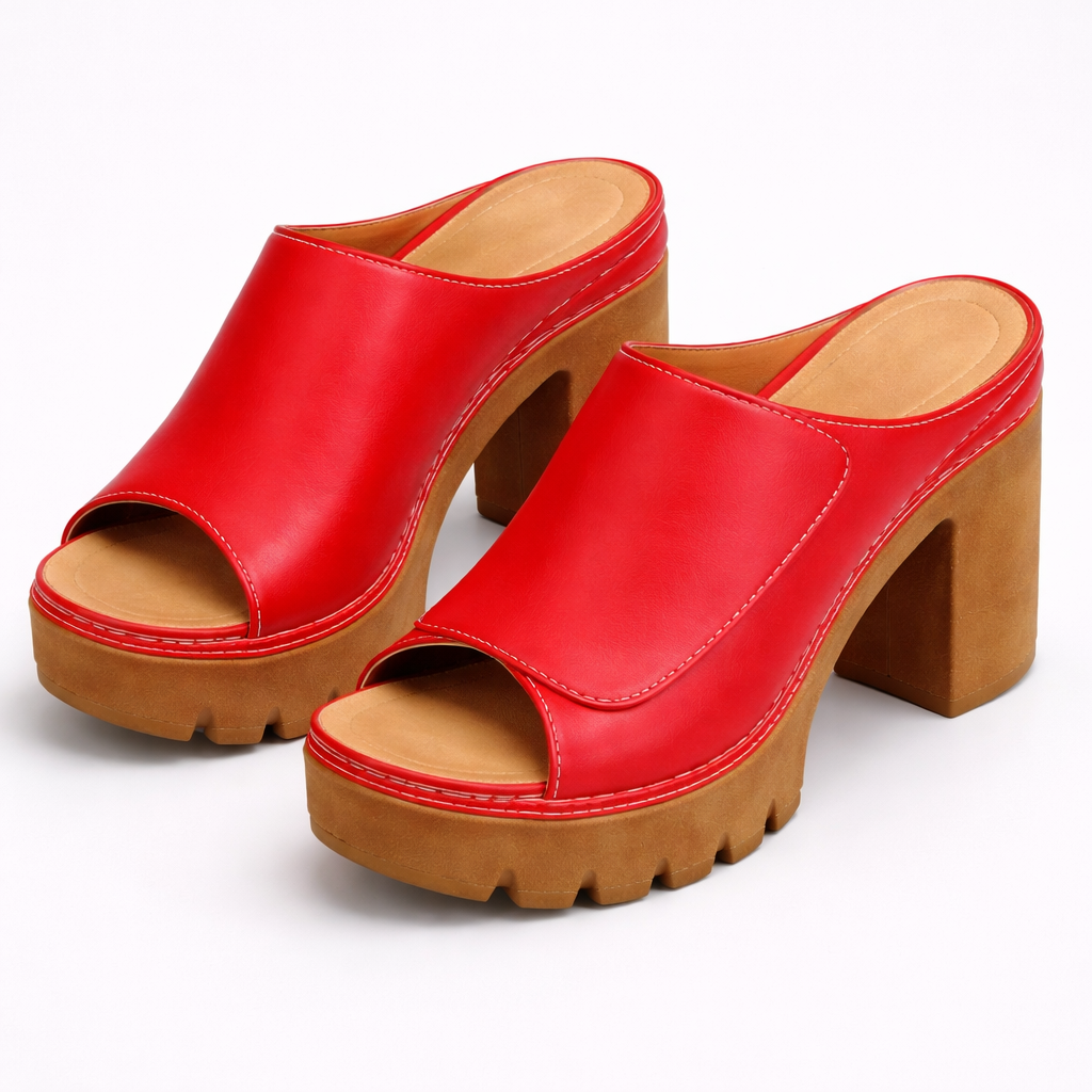 Mizella | Leather Platform Wedge Heels
