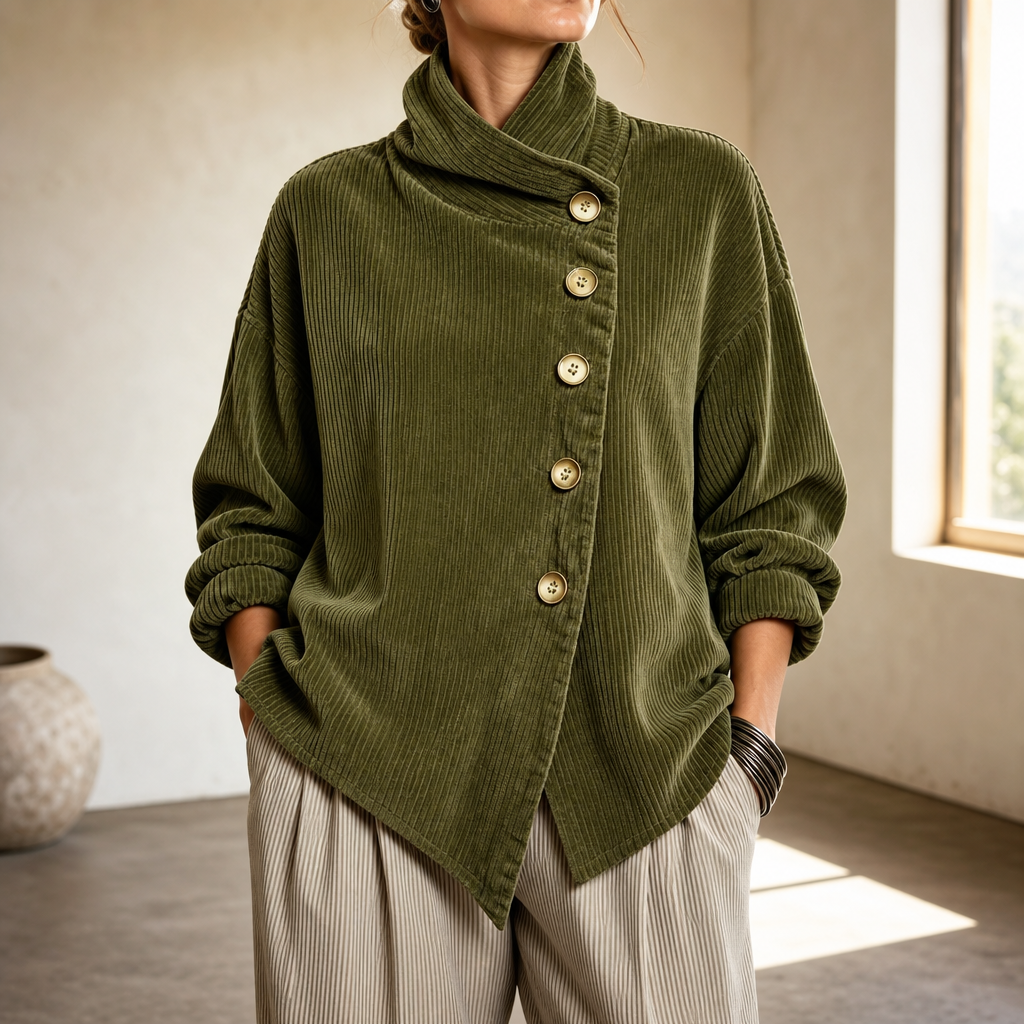 Isla | High-Collar Wrap-Front Coat
