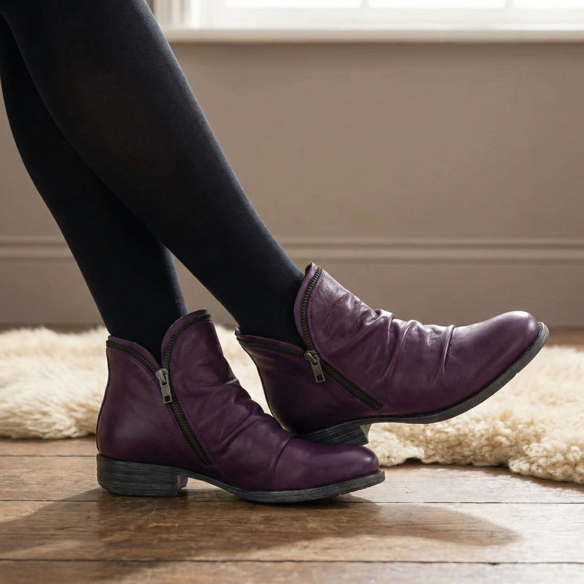 Tabitha | Side-Zip Slouch Booties